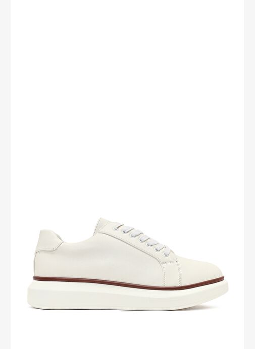 Erkek Beyaz Bağcıklı Kalın Tabanlı Sneaker 25WFD6947PV - Görsel 2