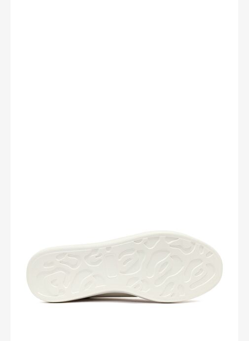 Erkek Beyaz Bağcıklı Kalın Tabanlı Sneaker 25WFD6947PV - Görsel 5