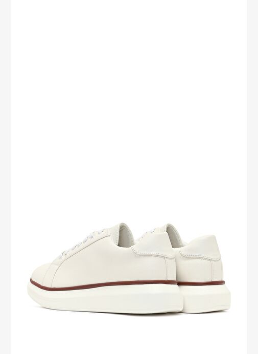 Erkek Beyaz Bağcıklı Kalın Tabanlı Sneaker 25WFD6947PV - Görsel 6
