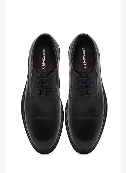 Erkek Siyah Bağcıklı Deri Klasik Ayakkabı 25WFD695018 - Görsel 8