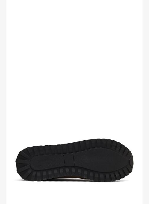 Erkek Vizon Bağcıklı Kalın Tabanlı Nubuk Deri Casual Sneaker 25WFD6951V3 - Görsel 5