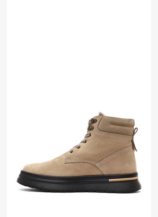 Erkek Bej Bağcıklı Kalın Tabanlı Nubuk Deri Bot 25WFD7000V3 - Görsel 3