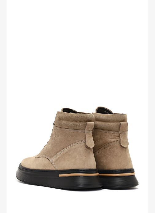 Erkek Bej Bağcıklı Kalın Tabanlı Nubuk Deri Bot 25WFD7000V3 - Görsel 7