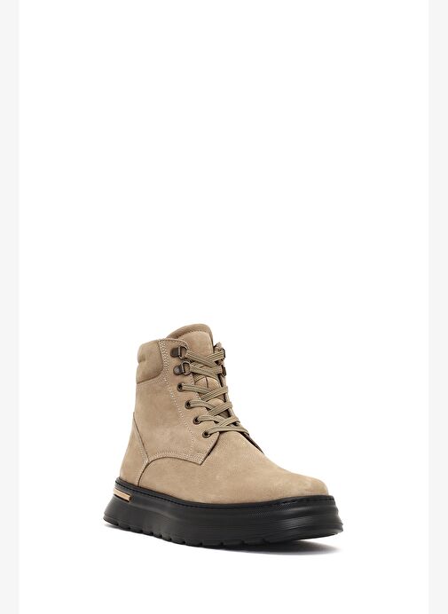 Erkek Bej Bağcıklı Kalın Tabanlı Nubuk Deri Bot 25WFD7000V3 - Görsel 8