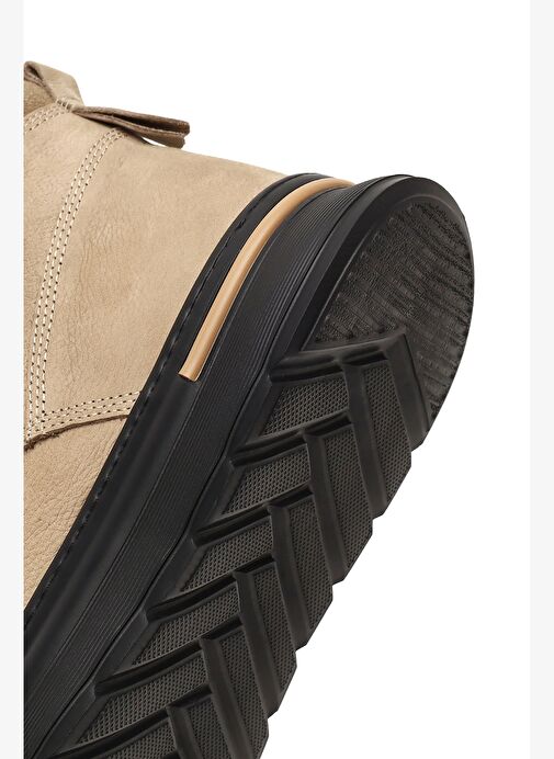 Erkek Bej Bağcıklı Kalın Tabanlı Nubuk Deri Bot 25WFD7000V3 - Görsel 9