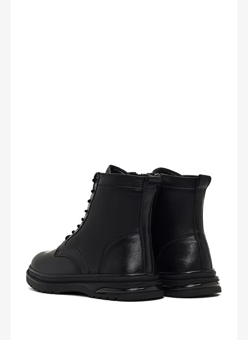 Erkek Siyah Fermuarlı Deri Bot 25WFD700418 - Görsel 7