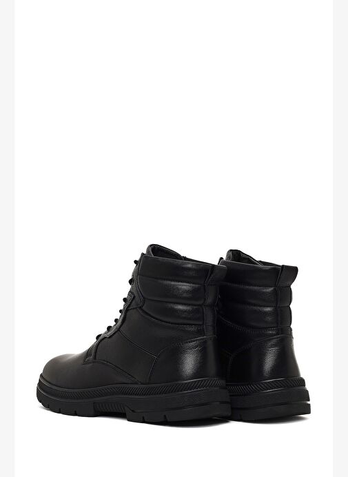 Erkek Siyah Bağcıklı Deri Bot 25WFD700518 - Görsel 7