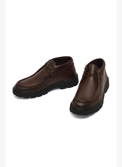 Erkek Kahverengi Bağcıklı Deri Casual Bot 25WFD7009FT - Görsel 4