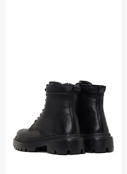 Erkek Siyah Bağcıklı Fermuarlı Deri Casual Bot 25WFD701018 - Görsel 7