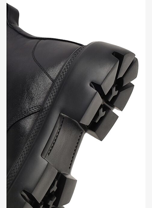 Erkek Siyah Bağcıklı Fermuarlı Deri Casual Bot 25WFD701018 - Görsel 9