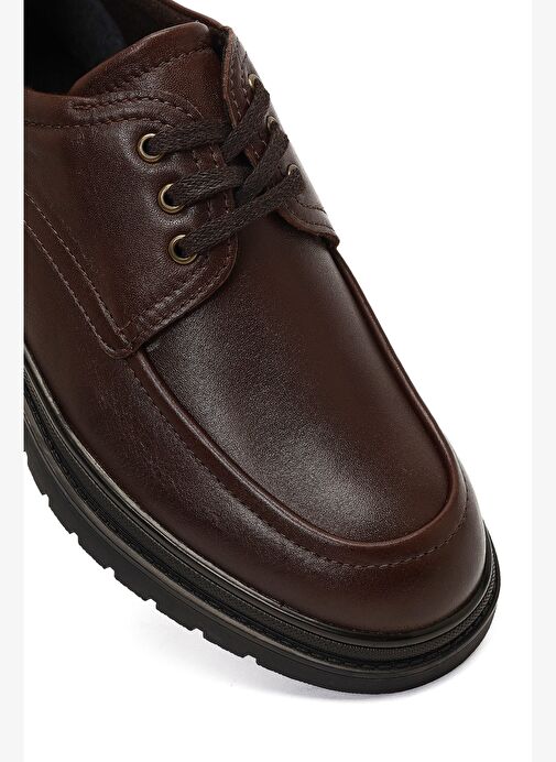 Erkek Kahverengi Bağcıklı Deri Casual Ayakkabı 25WFD701418 - Görsel 9
