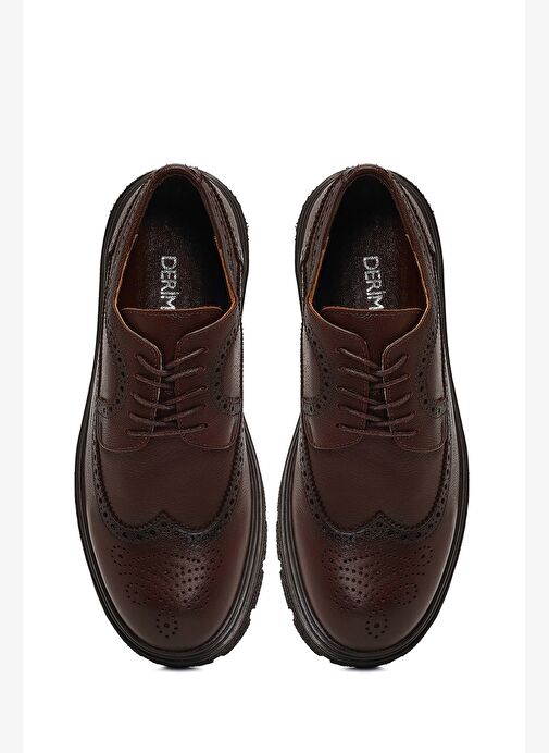 Erkek Kahverengi Bağcıklı Deri Casual Ayakkabı 25WFD7015FT - Görsel 7