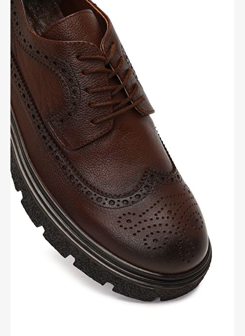 Erkek Kahverengi Bağcıklı Deri Casual Ayakkabı 25WFD7015FT - Görsel 8