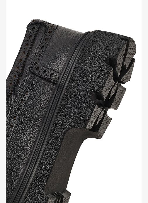 Erkek Siyah Bağcıklı Deri Casual Ayakkabı 25WFD7015FT - Görsel 9