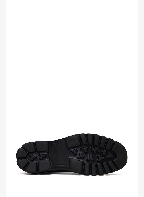 Erkek Siyah Bağcıklı Kalın Tabanlı Deri Casual Ayakkabı 25WFD7016FT - Görsel 5