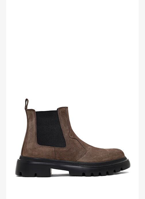 Erkek Vizon Kalın Tabanlı Süet Deri Chelsea Bot 25WFD701810 - Görsel 2