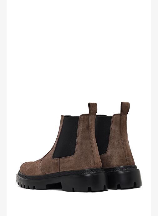 Erkek Vizon Kalın Tabanlı Süet Deri Chelsea Bot 25WFD701810 - Görsel 7