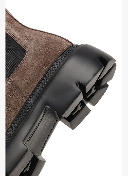 Erkek Vizon Kalın Tabanlı Süet Deri Chelsea Bot 25WFD701810 - Görsel 9