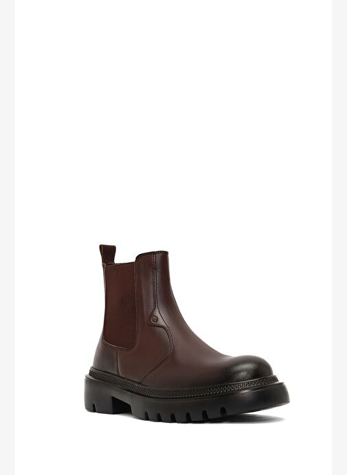 Erkek Kahverengi Deri Chelsea Bot 25WFD701818 - Görsel 8