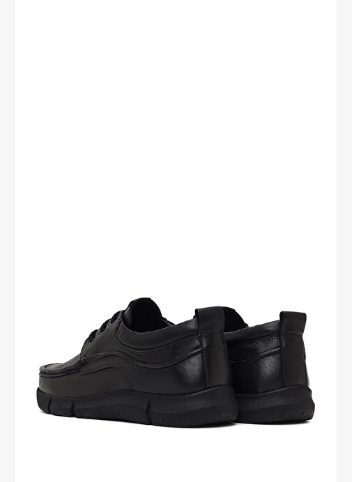 Erkek Siyah Bağcıklı Deri Casual Ayakkabı 25WFD710118 - Görsel 6