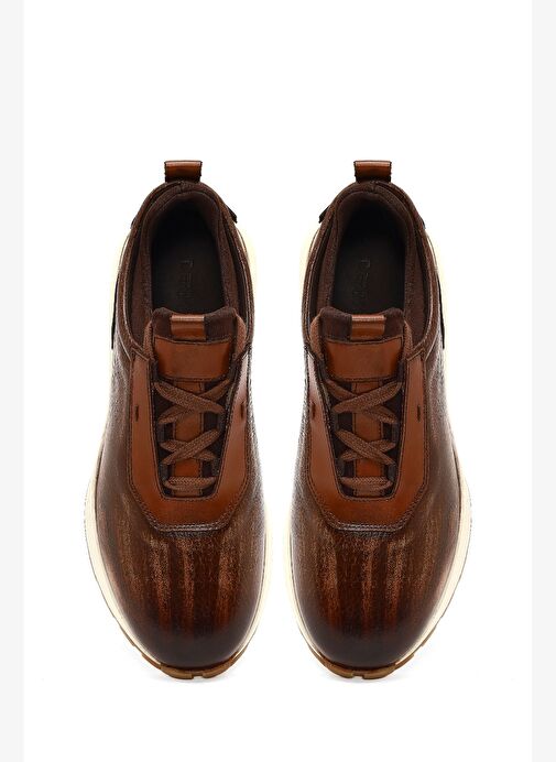 Erkek Kahverengi Kalın Tabanlı Deri Casual Sneaker 25WFD7200FT - Görsel 8