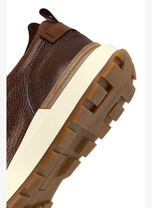 Erkek Kahverengi Kalın Tabanlı Deri Casual Sneaker 25WFD7200FT - Görsel 9