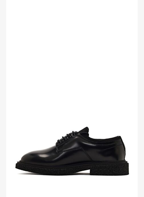 Erkek Siyah Bağcıklı Deri Casual Ayakkabı 25WFD720122 - Görsel 3