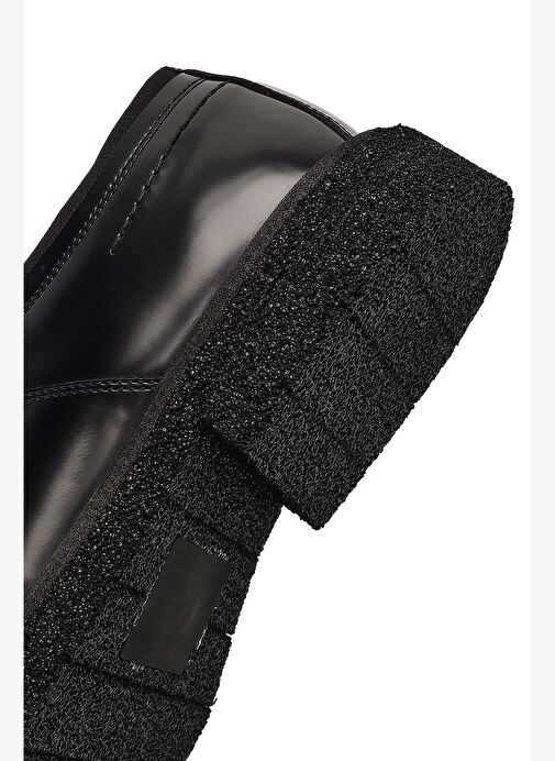 Erkek Siyah Bağcıklı Deri Casual Ayakkabı 25WFD720122 - Görsel 9