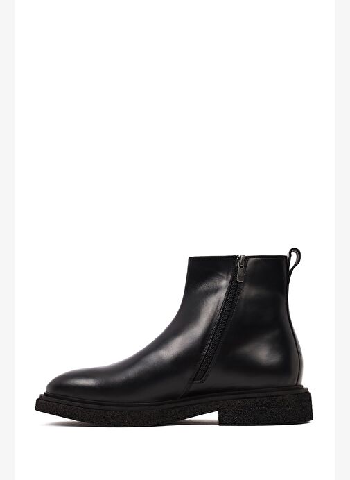 Erkek Siyah Fermuarlı Deri Bot 25WFD720218 - Görsel 3