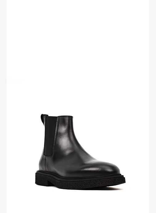 Erkek Siyah Fermuarlı Deri Bot 25WFD720218 - Görsel 8