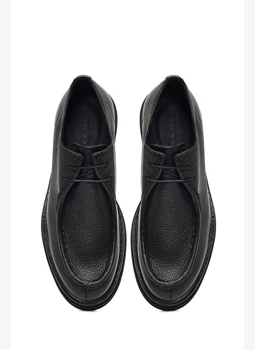 Erkek Siyah Bağcıklı Deri Casual Ayakkabı 25WFD7220FT - Görsel 8