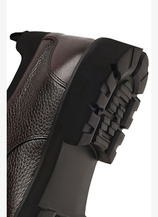 Erkek Kahverengi Bağcıklı Deri Casual Ayakkabı 25WFD722114 - Görsel 9