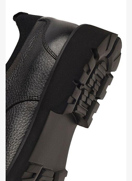 Erkek Siyah Bağcıklı Deri Casual Ayakkabı 25WFD722114 - Görsel 9