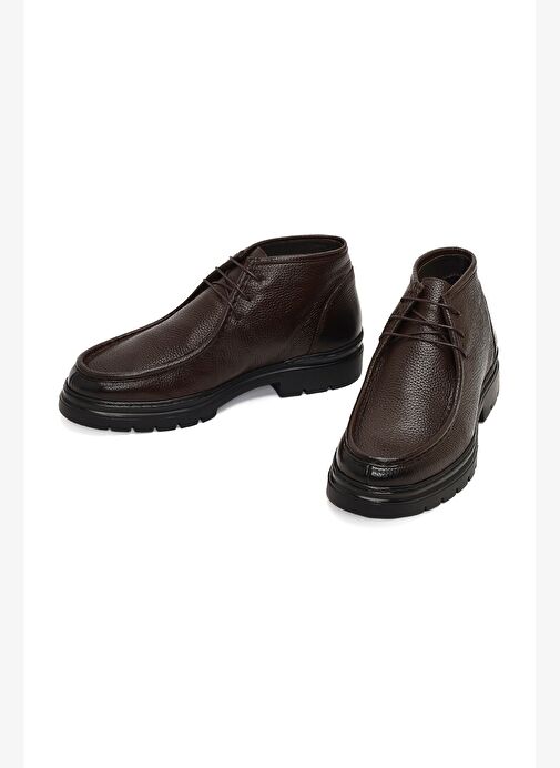 Erkek Kahverengi Bağcıklı Deri Casual Bot 25WFD7222FT - Görsel 4