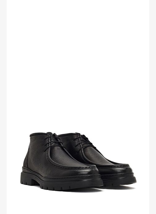 Erkek Siyah Bağcıklı Deri Casual Bot 25WFD7222FT - Görsel 5