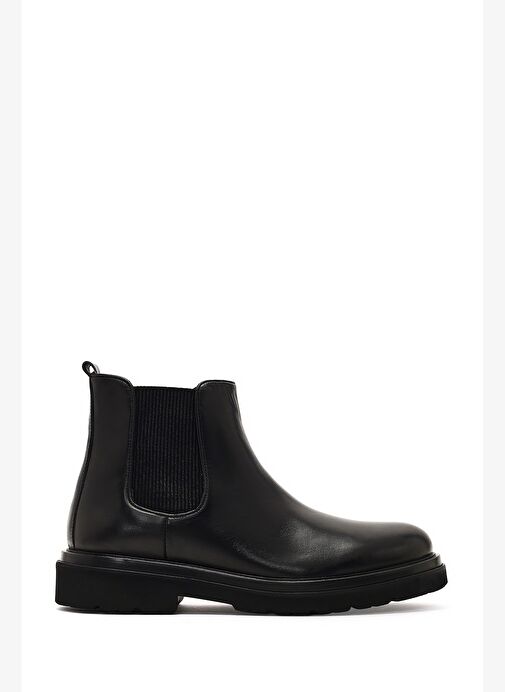 Erkek Siyah Bağcıklı Deri Chelsea Bot 25WFD722418 - Görsel 2