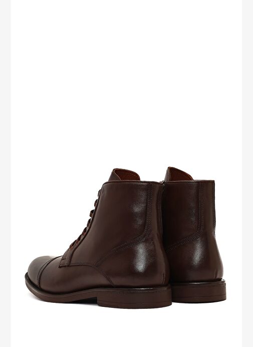 Erkek Kahverengi Bağcıklı Fermuarlı Deri Casual Bot 25WFD724018 - Görsel 7