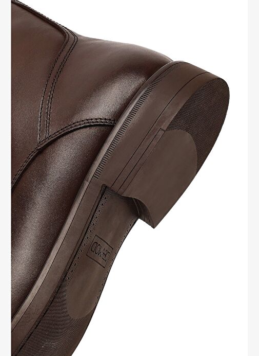 Erkek Kahverengi Bağcıklı Fermuarlı Deri Casual Bot 25WFD724018 - Görsel 9