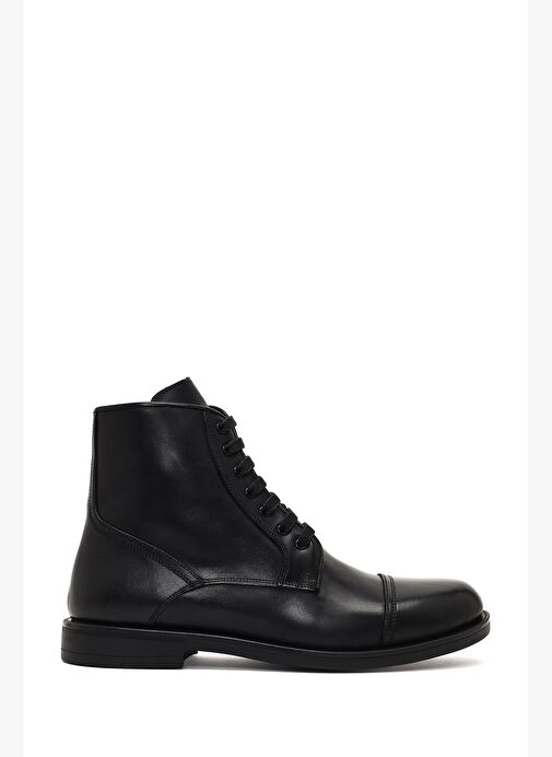 Erkek Siyah Bağcıklı Fermuarlı Deri Casual Bot 25WFD724018 - Görsel 2