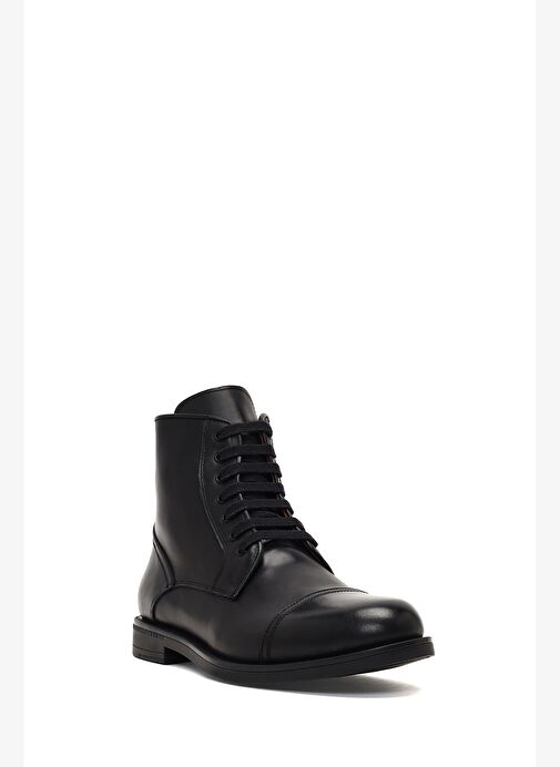 Erkek Siyah Bağcıklı Fermuarlı Deri Casual Bot 25WFD724018 - Görsel 8
