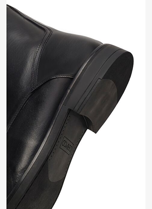 Erkek Siyah Bağcıklı Fermuarlı Deri Casual Bot 25WFD724018 - Görsel 9