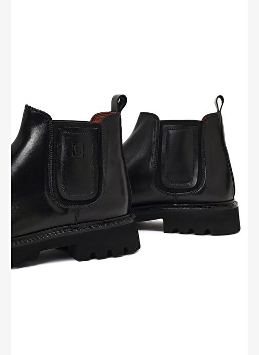 Erkek Siyah Deri Chelsea Bot 25WFD724118 - Görsel 9