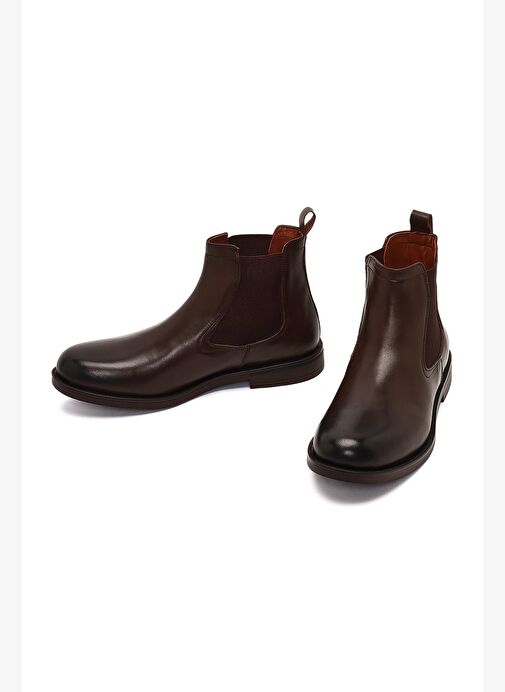 Erkek Kahverengi Deri Chelsea Bot 25WFD724218 - Görsel 4