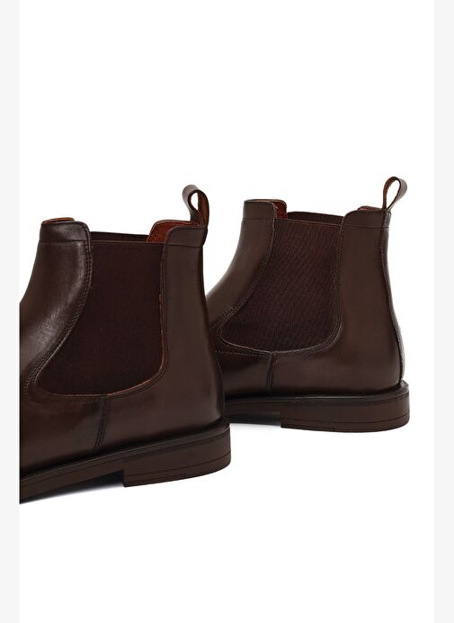 Erkek Kahverengi Deri Chelsea Bot 25WFD724218 - Görsel 9