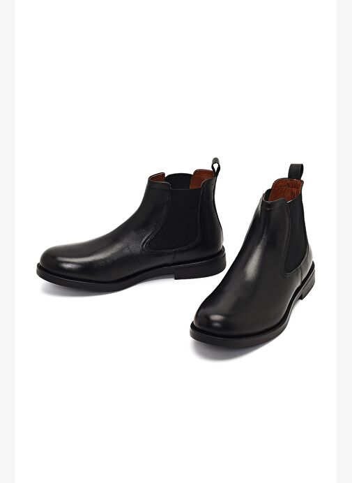 Erkek Siyah Deri Chelsea Bot 25WFD724218 - Görsel 4