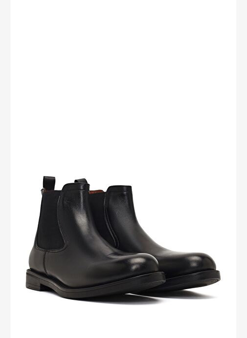 Erkek Siyah Deri Chelsea Bot 25WFD724218 - Görsel 5