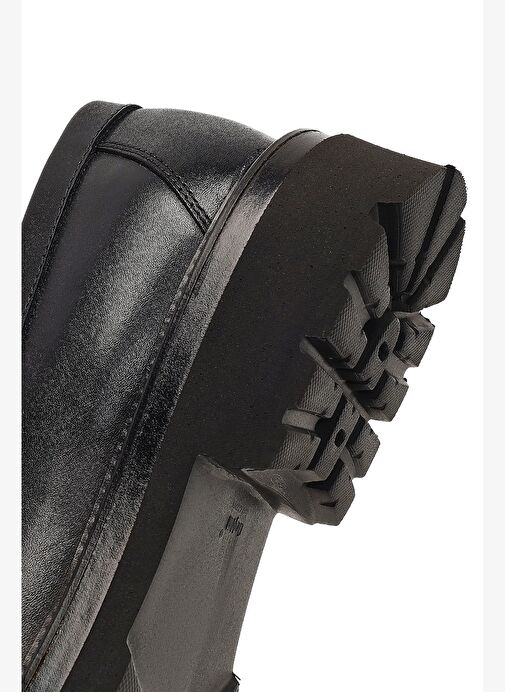 Erkek Siyah Tokalı Kalın Tabanlı Deri Loafer 25WFD740018 - Görsel 9