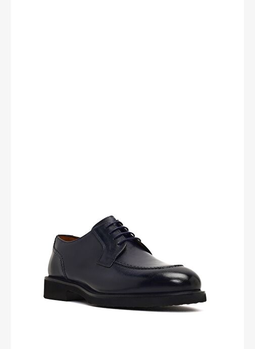 Erkek Lacivert Bağcıklı Deri Casual Ayakkabı 25WFD740318 - Görsel 7