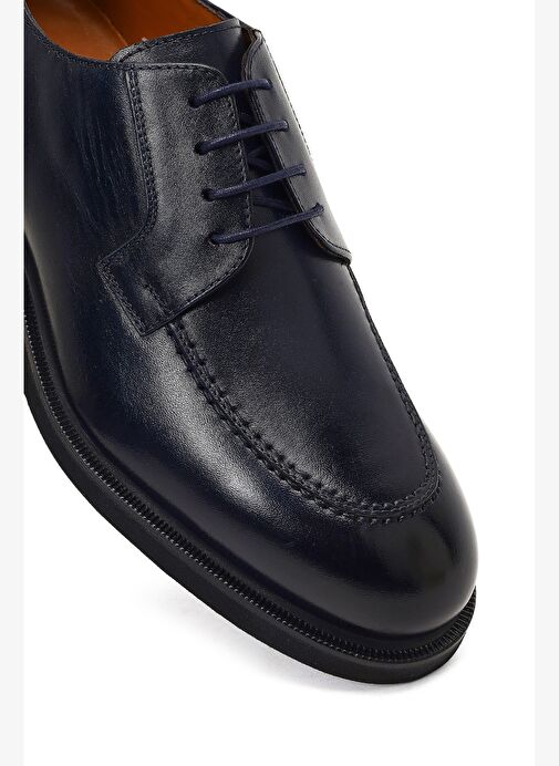 Erkek Lacivert Bağcıklı Deri Casual Ayakkabı 25WFD740318 - Görsel 9