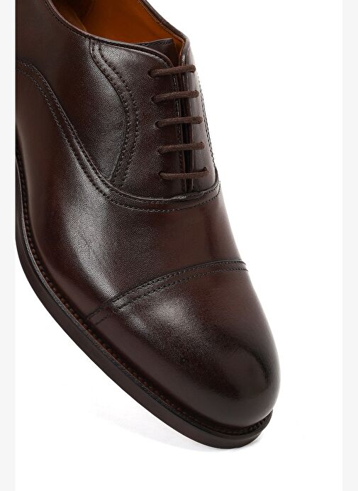 Erkek Kahverengi Bağcıklı Deri Klasik Ayakkabı 25WFD740418 - Görsel 9